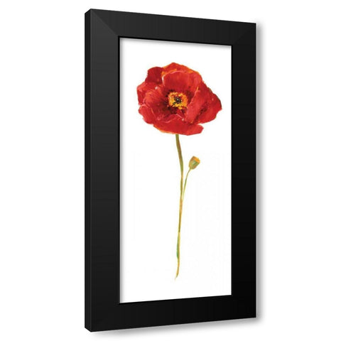 Poppy Pop I Black Modern Wood Framed Art Print with Double Matting by Nan