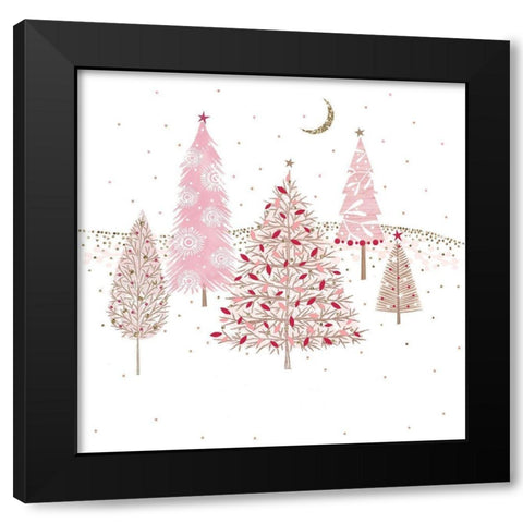 Pretty Pink Trees Black Modern Wood Framed Art Print by Sheldon, Christine