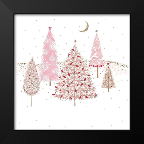 Pretty Pink Trees Black Modern Wood Framed Art Print by Sheldon, Christine