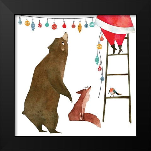 Wild Christmas I Black Modern Wood Framed Art Print by Courtois, Muriel