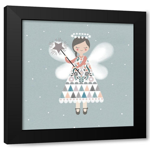 Sweet Star Angel Black Modern Wood Framed Art Print by Wren, Jenny