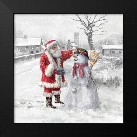 Festive Frosty Black Modern Wood Framed Art Print by Corti, Marcello