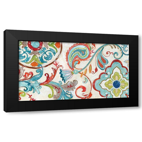 Inspired Henna Black Modern Wood Framed Art Print by Nan