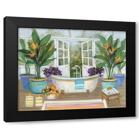 Tropical Island Black Modern Wood Framed Art Print with Double Matting by Swatland, Sally