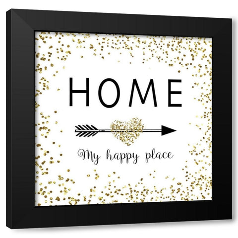Home My Happy Place Black Modern Wood Framed Art Print with Double Matting by Murray, Amanda
