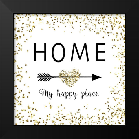 Home My Happy Place Black Modern Wood Framed Art Print by Murray, Amanda