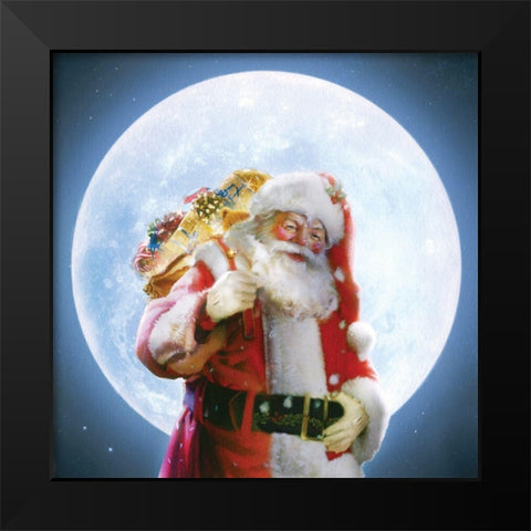 Moonlight Delivery Black Modern Wood Framed Art Print by Mendez, Simon
