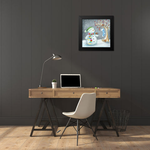 Stocking Is Hung Black Modern Wood Framed Art Print by Oakley, Ileana