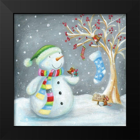 Stocking Is Hung Black Modern Wood Framed Art Print by Oakley, Ileana