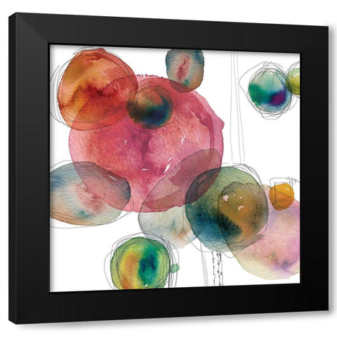 Color Drops Black Modern Wood Framed Art Print by Robinson, Carol