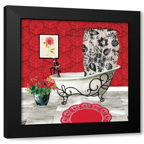 Red Luxe II Black Modern Wood Framed Art Print by Robinson, Carol