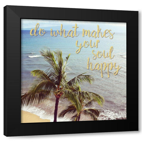 Happy Soul Black Modern Wood Framed Art Print by Carpentieri, Natalie