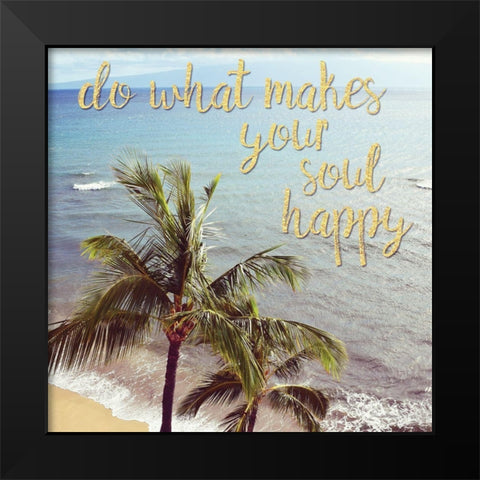 Happy Soul Black Modern Wood Framed Art Print by Carpentieri, Natalie