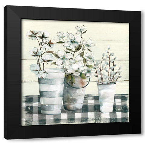 Spring Gingham I Black Modern Wood Framed Art Print by Robinson, Carol