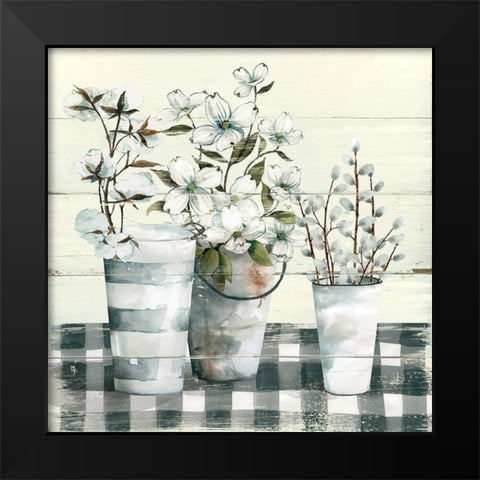 Spring Gingham I Black Modern Wood Framed Art Print by Robinson, Carol