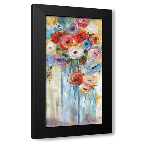 Bottles and Blooms Black Modern Wood Framed Art Print with Double Matting by Nan