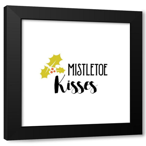 Mistletoe Kisses Black Modern Wood Framed Art Print with Double Matting by Murray, Amanda
