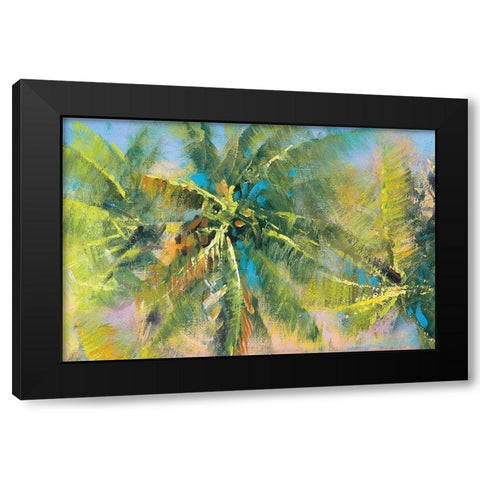 Palm Collage Black Modern Wood Framed Art Print by Mathenia, Paul