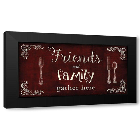 Friends and Family Black Modern Wood Framed Art Print by Nan