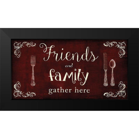 Friends and Family Black Modern Wood Framed Art Print by Nan