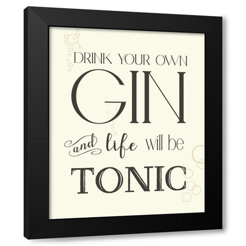 Gin and Tonic Black Modern Wood Framed Art Print with Double Matting by Donovan, Kelly