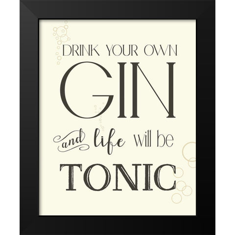 Gin and Tonic Black Modern Wood Framed Art Print by Donovan, Kelly