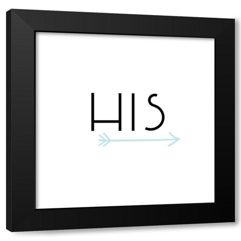 His Arrow Black Modern Wood Framed Art Print by CAD DESIGNS