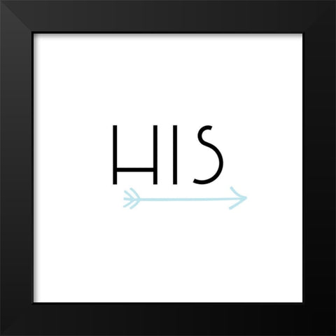 His Arrow Black Modern Wood Framed Art Print by CAD DESIGNS