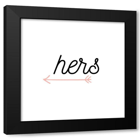 Her Arrow Black Modern Wood Framed Art Print with Double Matting by CAD DESIGNS