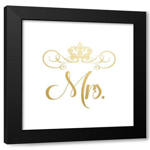 Mrs. Crown Black Modern Wood Framed Art Print with Double Matting by CAD DESIGNS