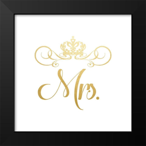 Mrs. Crown Black Modern Wood Framed Art Print by CAD DESIGNS