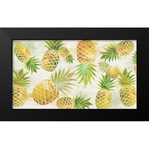 Tossing Pineapples Black Modern Wood Framed Art Print by Robinson, Carol