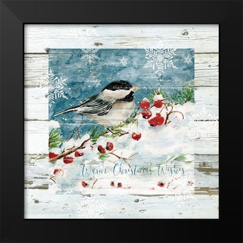 Warm Christmas Black Modern Wood Framed Art Print by Robinson, Carol