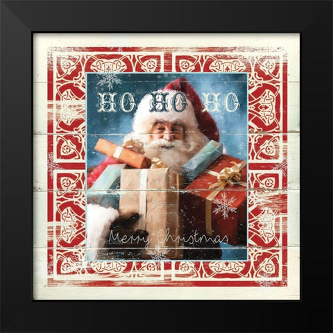 Shiplap Santa Black Modern Wood Framed Art Print by Robinson, Carol