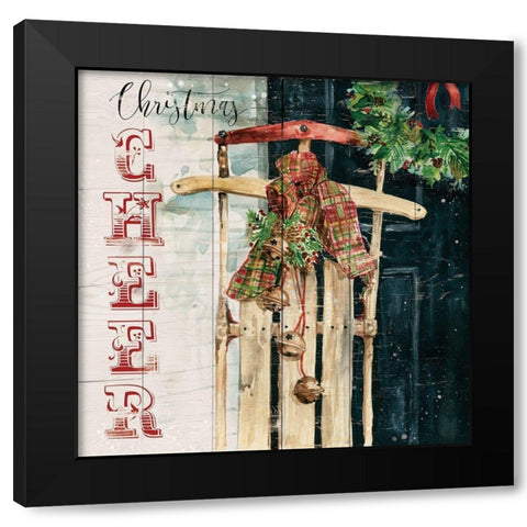 Christmas Cheer Black Modern Wood Framed Art Print by Robinson, Carol