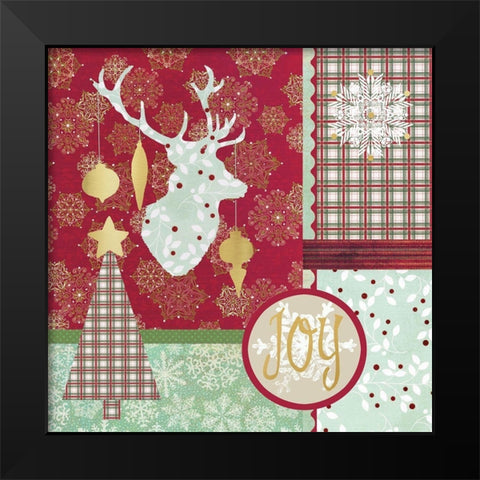 Christmas Pattern Black Modern Wood Framed Art Print by Robinson, Carol