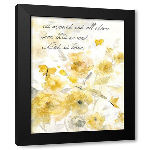 God is Love I Black Modern Wood Framed Art Print by Robinson, Carol