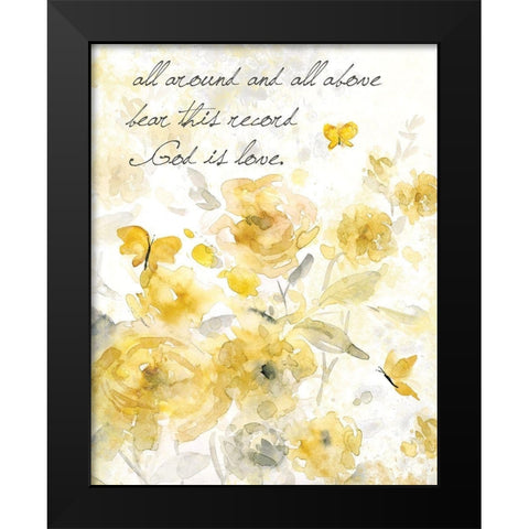 God is Love I Black Modern Wood Framed Art Print by Robinson, Carol