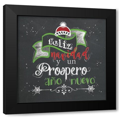 Feliz Navidad Black Modern Wood Framed Art Print with Double Matting by Robinson, Carol