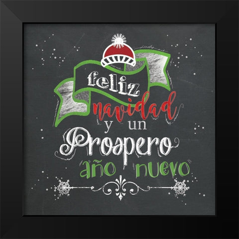 Feliz Navidad Black Modern Wood Framed Art Print by Robinson, Carol