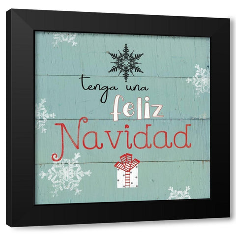 Feliz Navidad Black Modern Wood Framed Art Print with Double Matting by Robinson, Carol