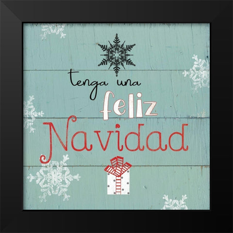 Feliz Navidad Black Modern Wood Framed Art Print by Robinson, Carol