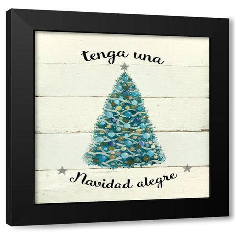 Navidad alegre Black Modern Wood Framed Art Print with Double Matting by Robinson, Carol