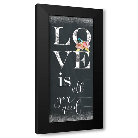 Chalky Love Black Modern Wood Framed Art Print by Robinson, Carol