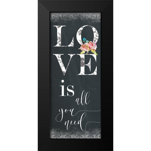 Chalky Love Black Modern Wood Framed Art Print by Robinson, Carol