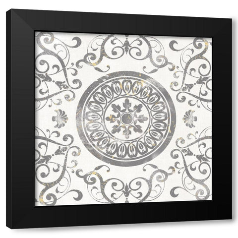 Mandala Medallion Black Modern Wood Framed Art Print by Knutsen, Conrad