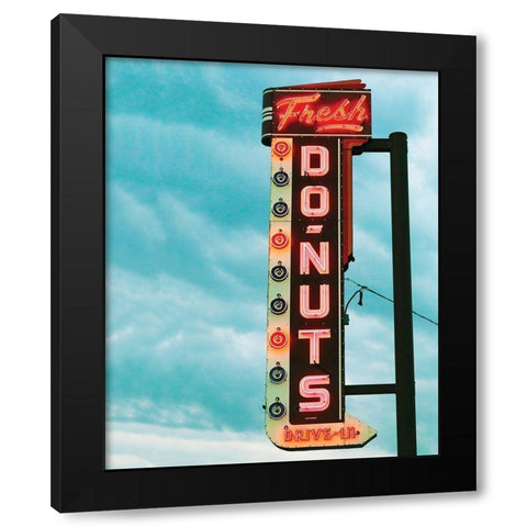 Fresh Donuts Black Modern Wood Framed Art Print by Delimont, Danita