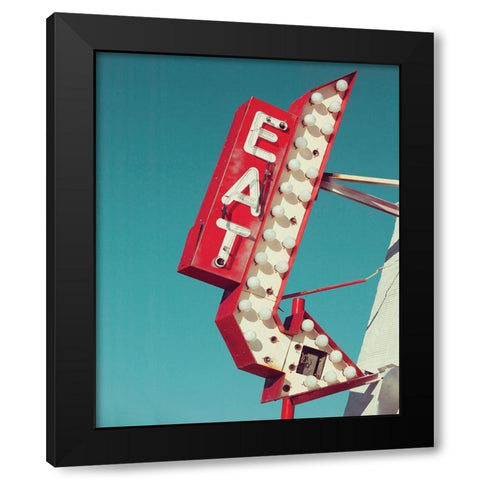 Retro Eat Sign Black Modern Wood Framed Art Print by Delimont, Danita