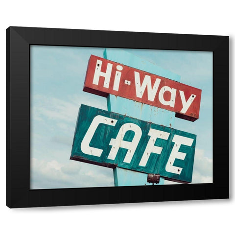 Hi-Way Cafe Black Modern Wood Framed Art Print with Double Matting by Delimont, Danita