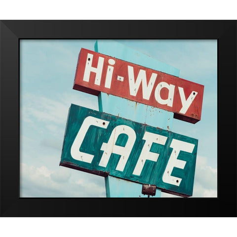 Hi-Way Cafe Black Modern Wood Framed Art Print by Delimont, Danita
